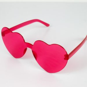 Heart Sunglasses Dark Pink Wicked Partystore 1