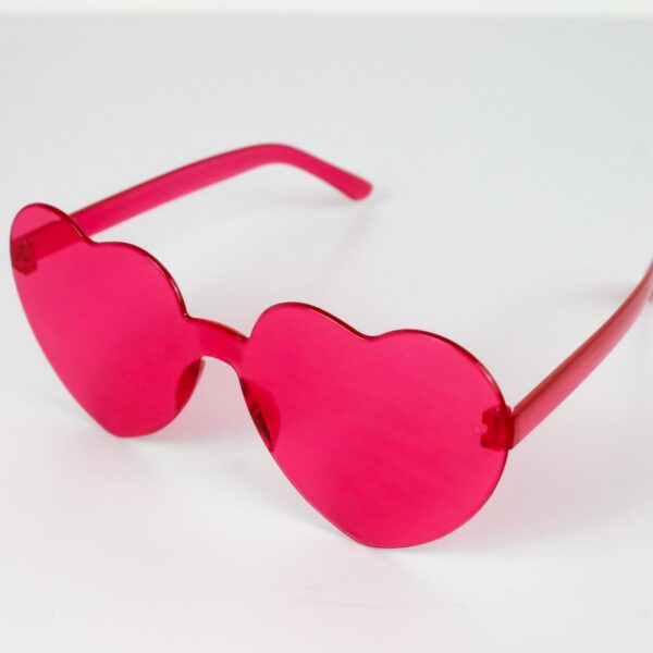 Heart Sunglasses Dark Pink Wicked Partystore 1