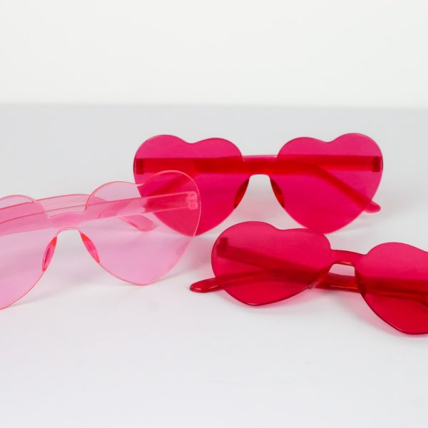 Heart Sunglasses Dark Pink Wicked Partystore 4