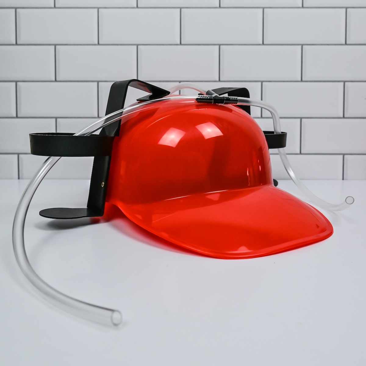 Red Beer Helmet Drinking Hat Wicked Partystore 1