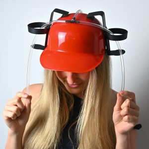 Red Beer Helmet Drinking Hat Wicked Partystore 2