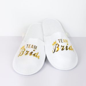Team Bride Wedding White Slippers Wicked Partystore 2