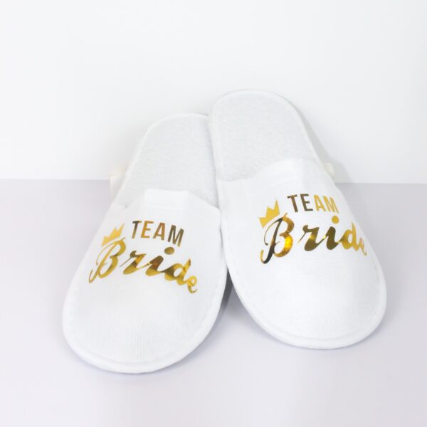 Team Bride Wedding White Slippers Wicked Partystore 2