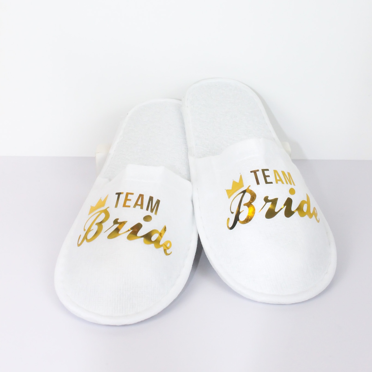 Team Bride Wedding White Slippers Wicked Partystore 2