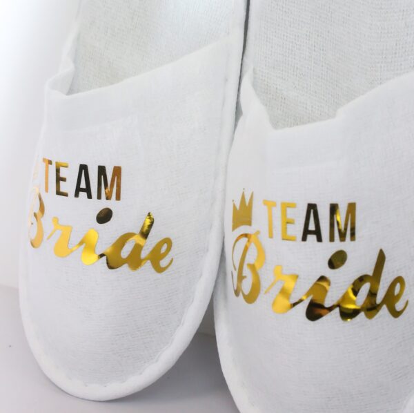 Team Bride Wedding White Slippers Wicked Partystore 4