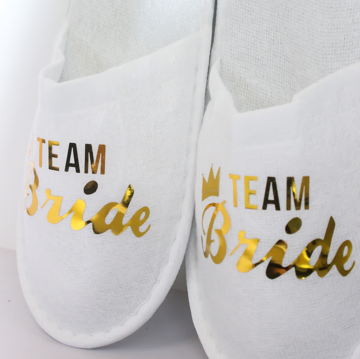 Team Bride Wedding White Slippers Wicked Partystore 4