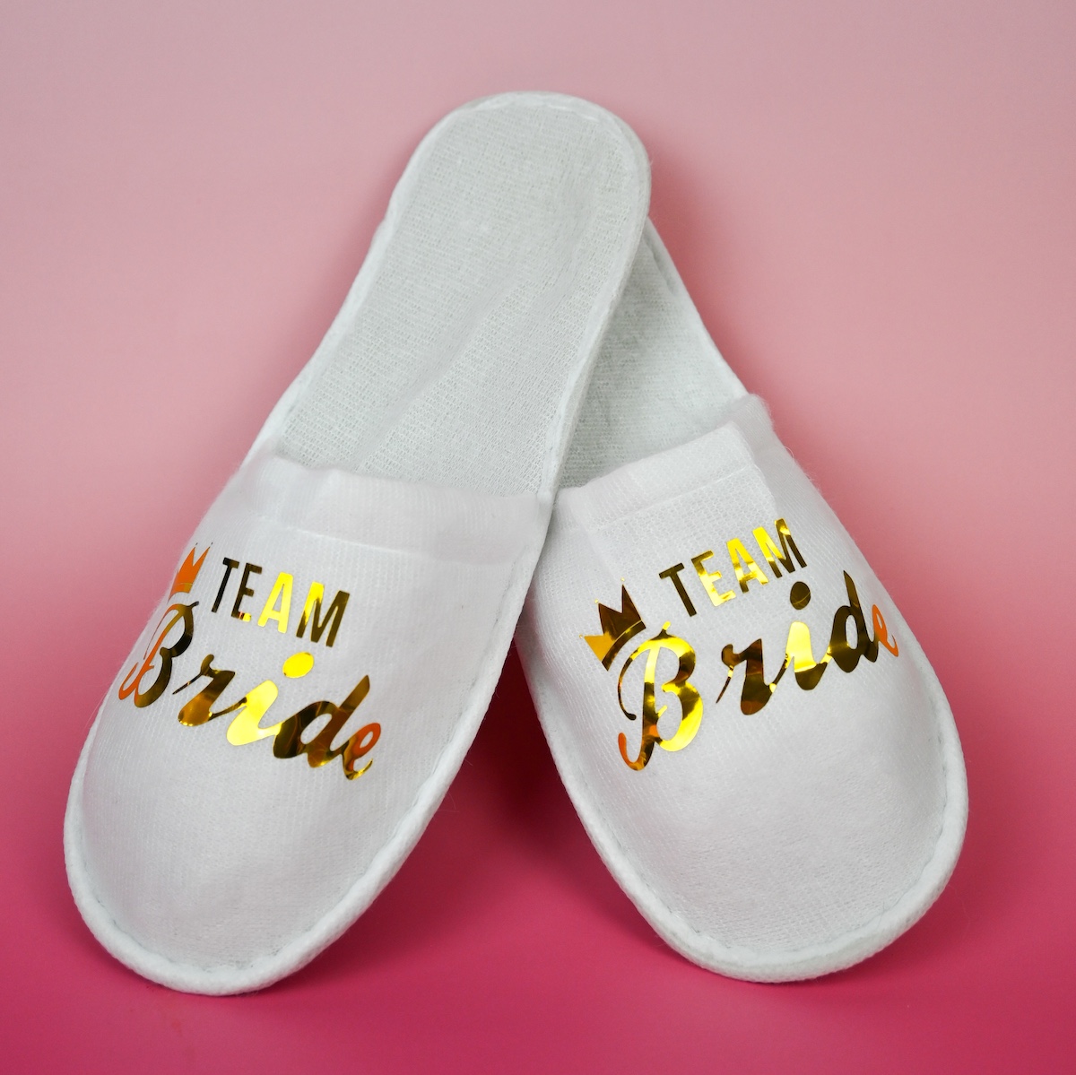 Team Bride Wedding White Slippers Wicked Partystore 7
