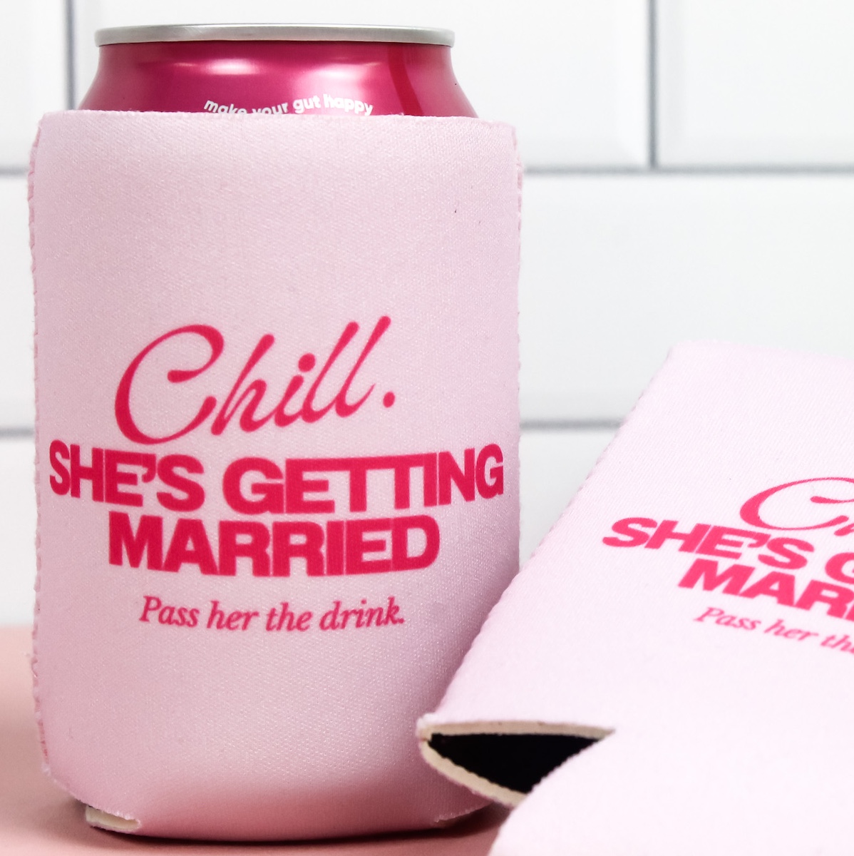 Stubby Holders Chill Shes Getting Married Pink Wicked Partystore 4
