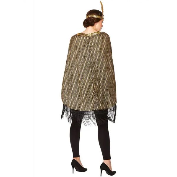 1920s Great Gatsby Poncho Headband Back Costume Wicked Party Store