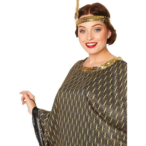 1920s Great Gatsby Poncho Headband Zoom Costume Wicked Party Store