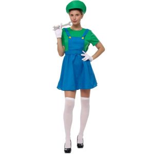 Luigi Inspired Green Character Costume Wicked Party Store