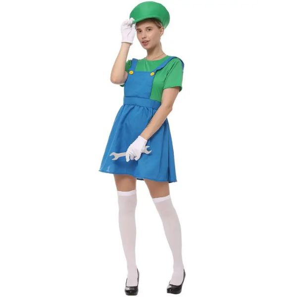 Luigi Inspired Green Character Posed Costume Wicked Party Store