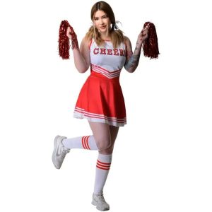 Racy Red Cheerleader Costume Wicked Party Store