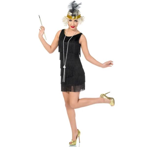 Short Black 1920s Flapper Dress Costume Wicked Party Store