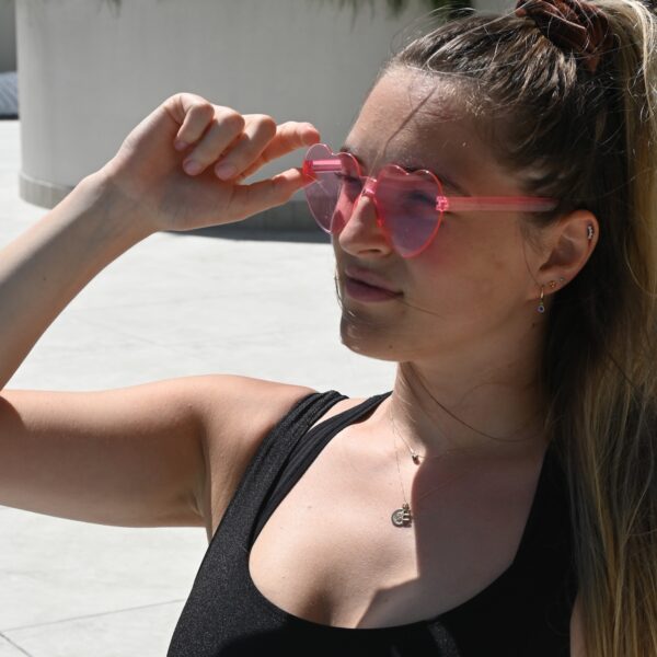 Heart Sunglasses Light Pink Wicked Partystore 6