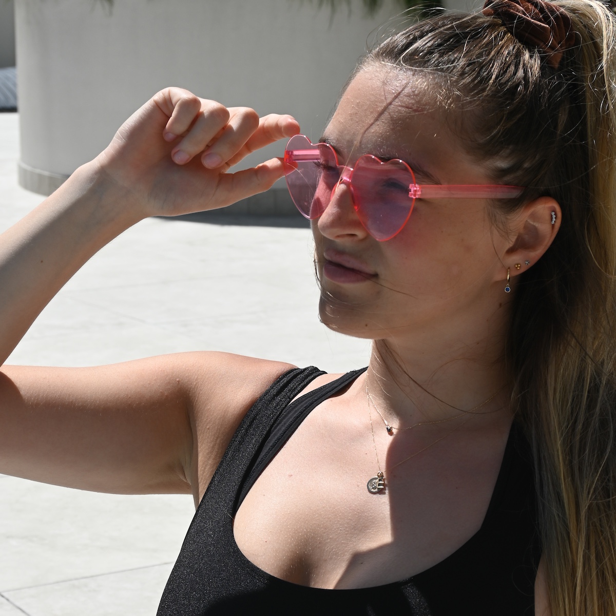 Heart Sunglasses Light Pink Wicked Partystore 6