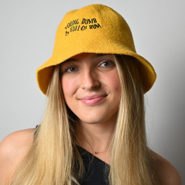 Terry Towel Bucket Hat Yellow Young Dumb And Full Of Rum Wicked Partystore 5