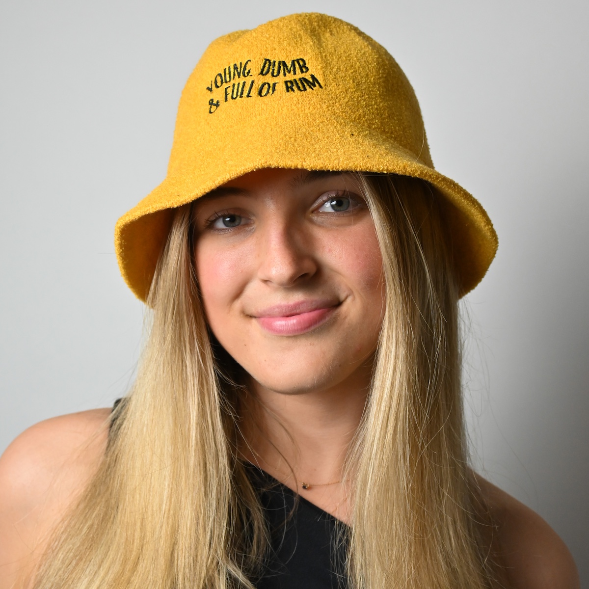 Terry Towel Bucket Hat Yellow Young Dumb And Full Of Rum Wicked Partystore 5