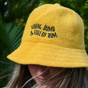 Terry Towel Bucket Hat Yellow Young Dumb And Full Of Rum Wicked Partystore 6
