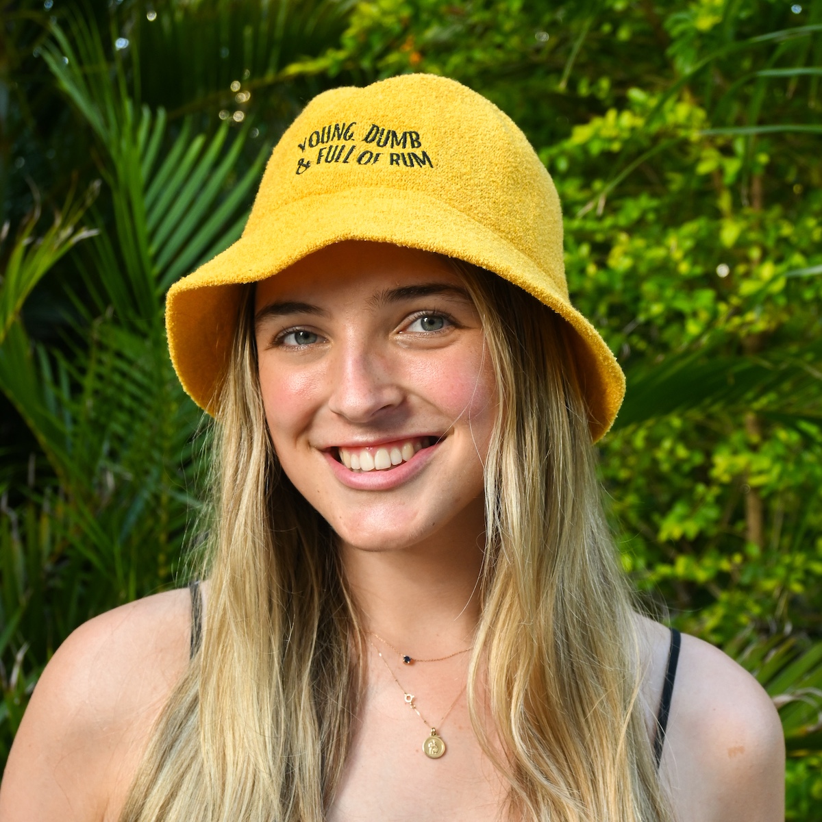 Terry Towel Bucket Hat Yellow Young Dumb And Full Of Rum Wicked Partystore 9
