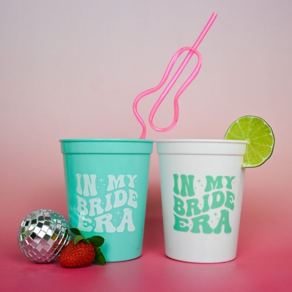 In My Bride Era Turquoise Party Cups Wicked Partystore 1