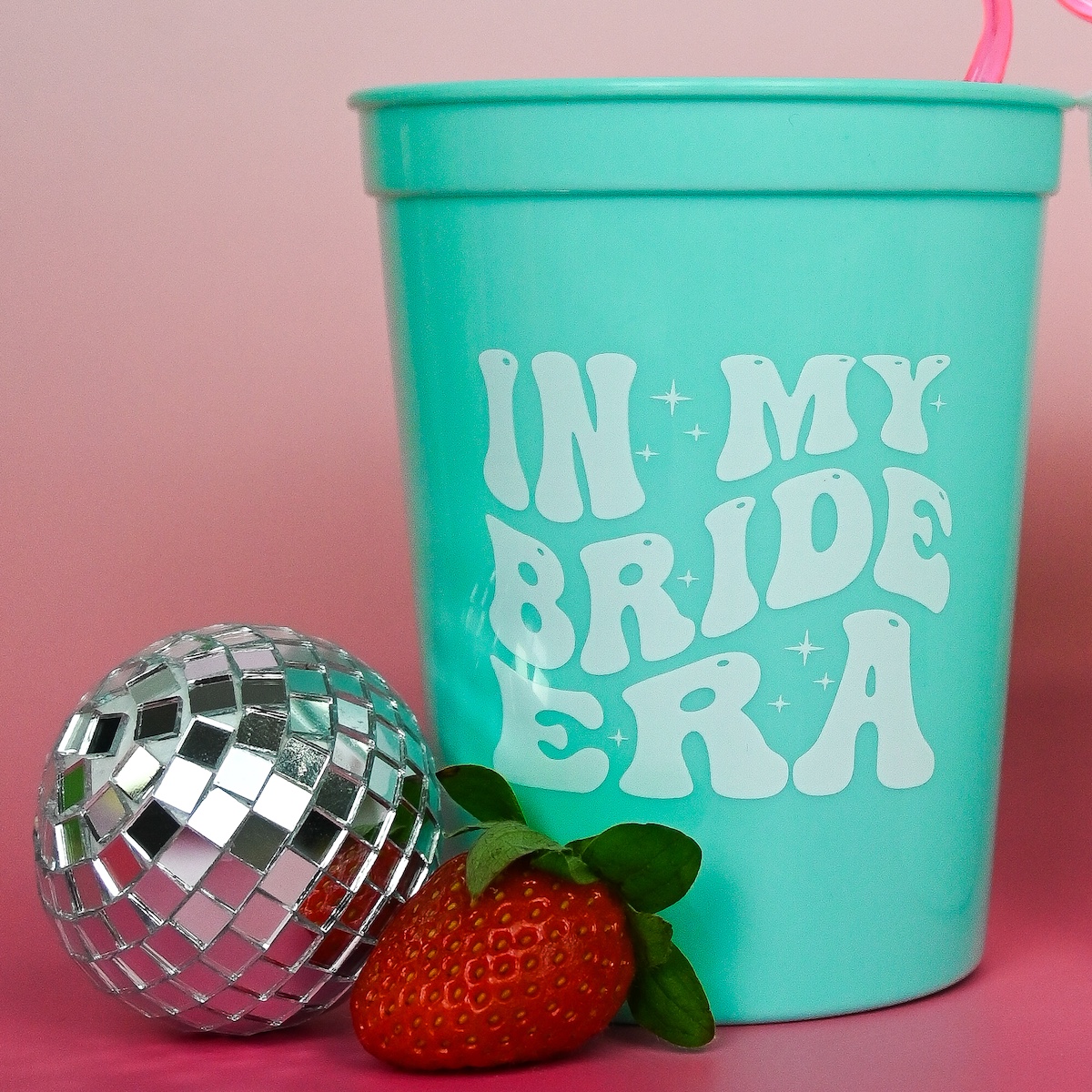 In My Bride Era Turquoise Party Cups Wicked Partystore 3