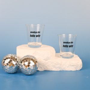 Goodbye Life Hello Wife Shot Glass Wicked Partystore 1