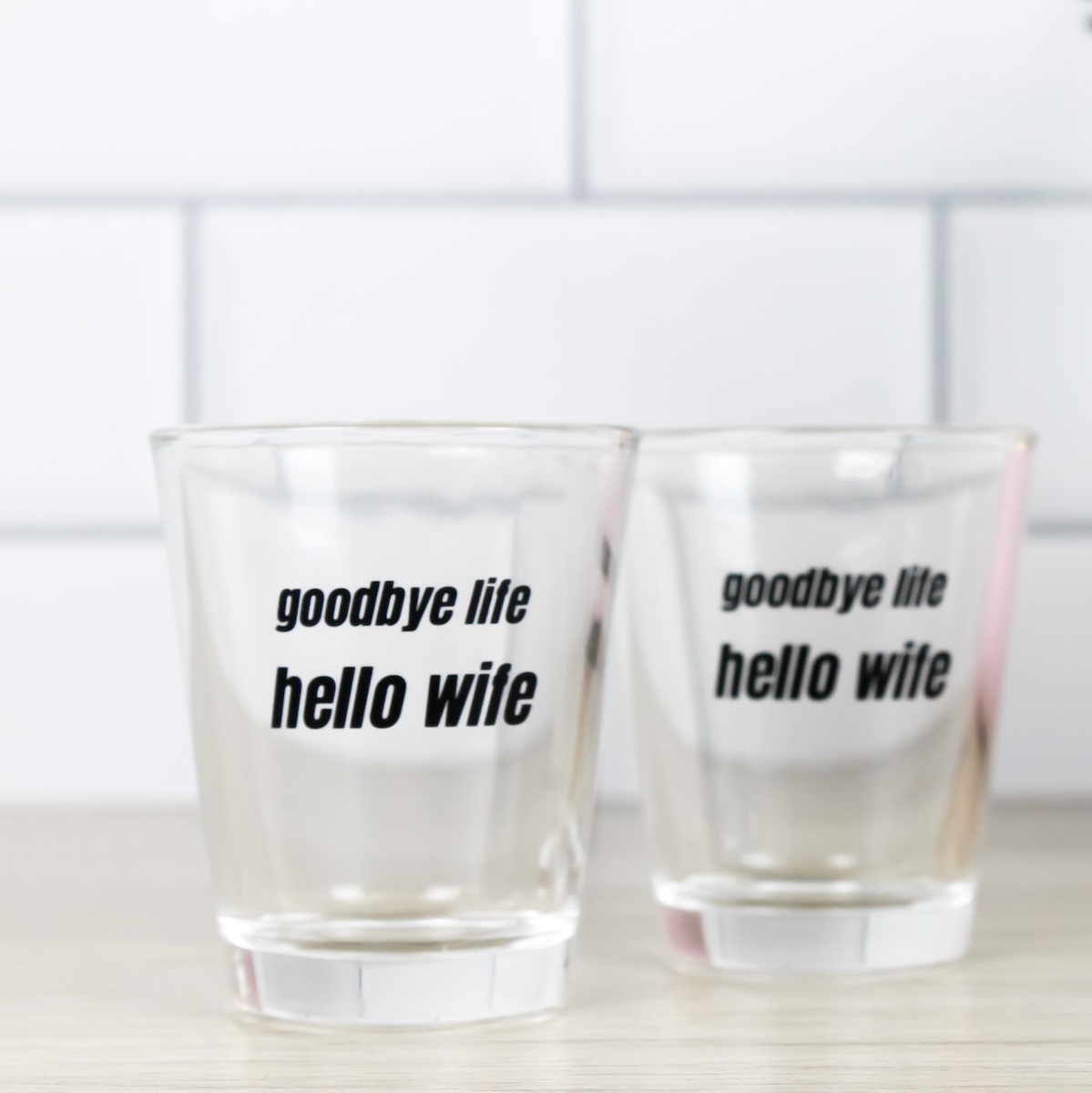 Goodbye Life Hello Wife Shot Glass Wicked Partystore 6