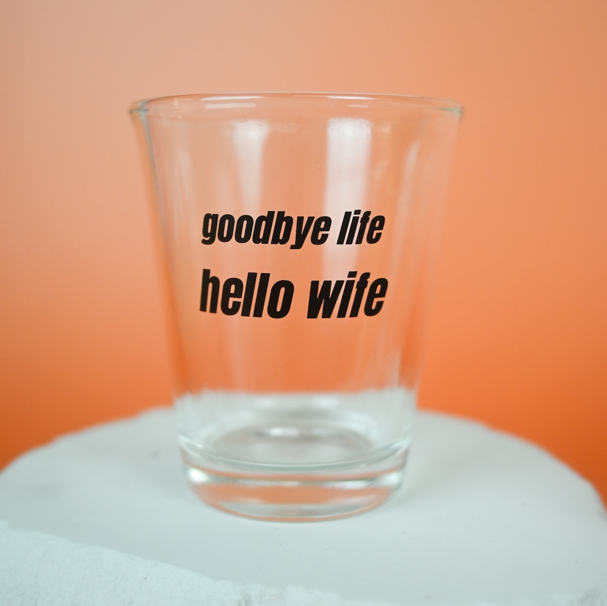 Goodbye Life Hello Wife Shot Glass Wicked Partystore 7
