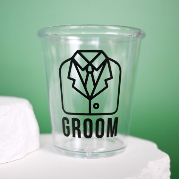 Groom Plastic Shot Glass Wicked Partystore 2