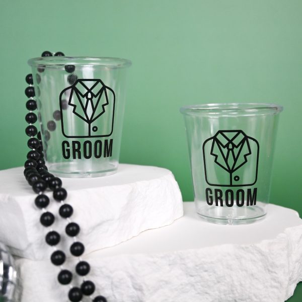 Groom Plastic Shot Glass Wicked Partystore 3