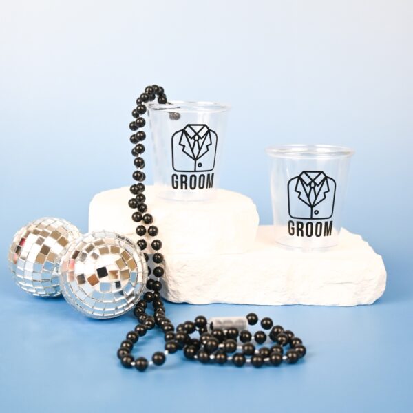 Groom Plastic Shot Glass Wicked Partystore Main