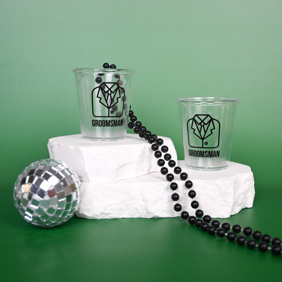 Groomsmen Plastic Shot Glasses Wicked Partystore 1