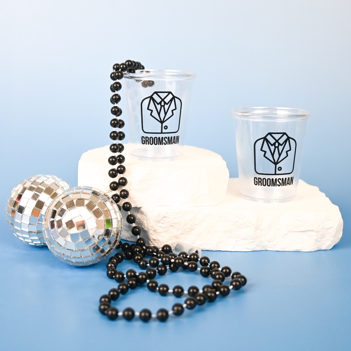 Groomsmen Plastic Shot Glasses Wicked Partystore 6