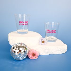 Wedding Shot Glasses Take A Shot Shes Tying The Knot Wicked Partystore 1