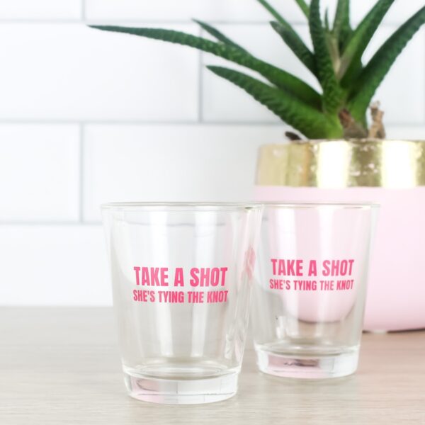 Wedding Shot Glasses Take A Shot Shes Tying The Knot Wicked Partystore 4