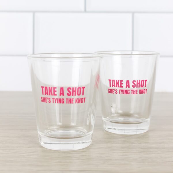 Wedding Shot Glasses Take A Shot Shes Tying The Knot Wicked Partystore 5