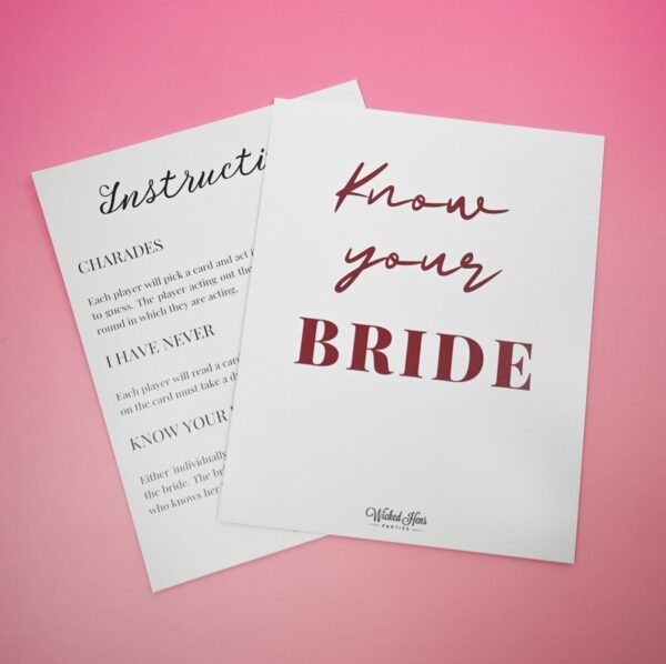Know Your Bride Hens Card Game Wicked Party Store