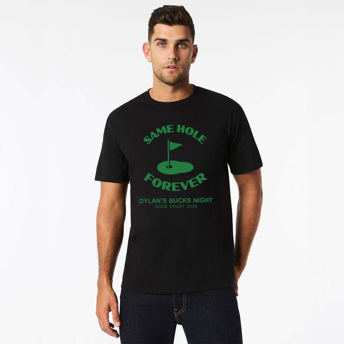 Personalised Bucks Top Design 15 Black Front Wicked Partystore