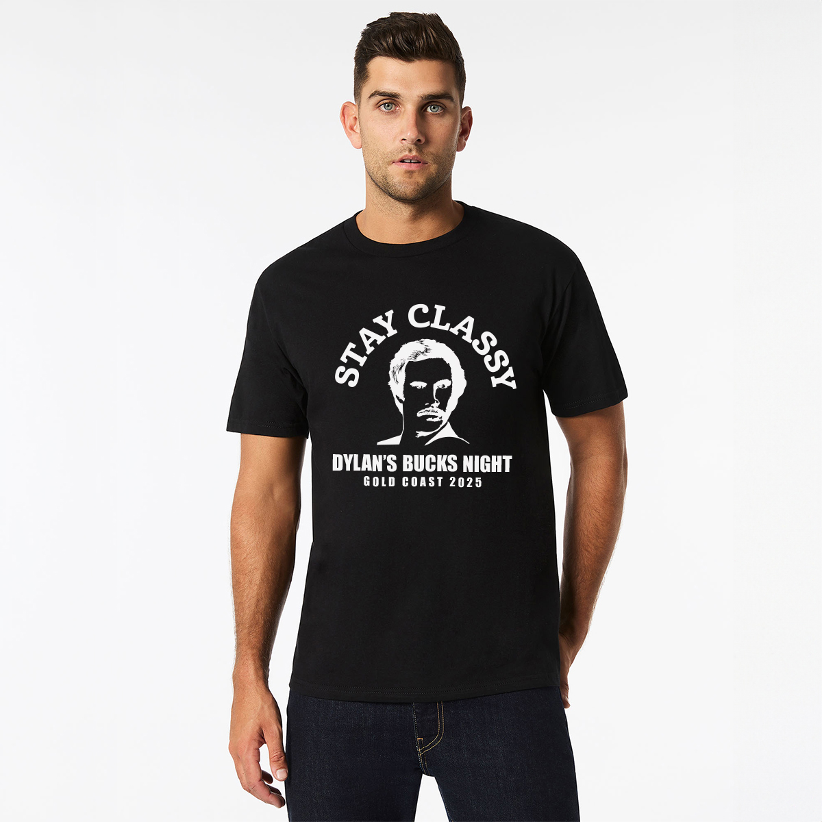 Personalised Bucks Top Design 17 Black Front Wicked Partystore