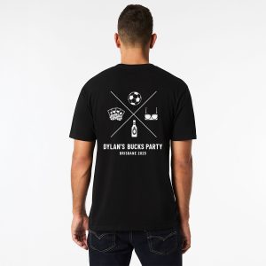 Personalised Bucks T-shirt, design your own Back Wicked Party Store
