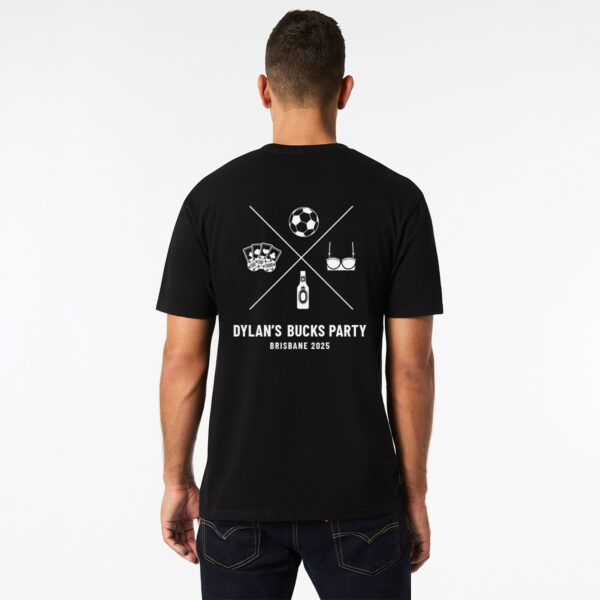 Personalised Bucks T-shirt, design your own Back Wicked Party Store