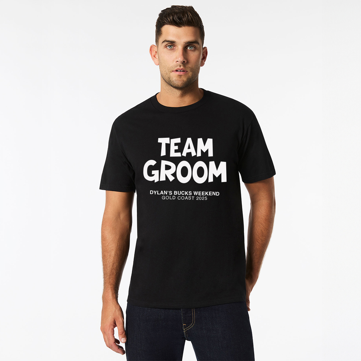 Team Groom Black T-shirt