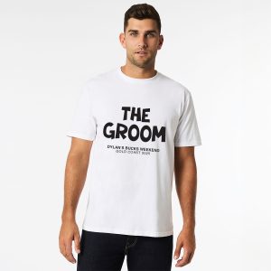 BUcks STag T-shirt White The Groom
