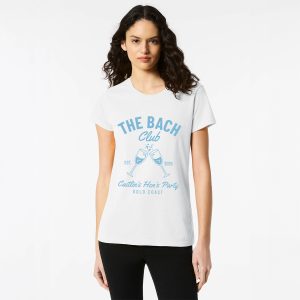 Personalised Hens Top Design 11 White Front Blue