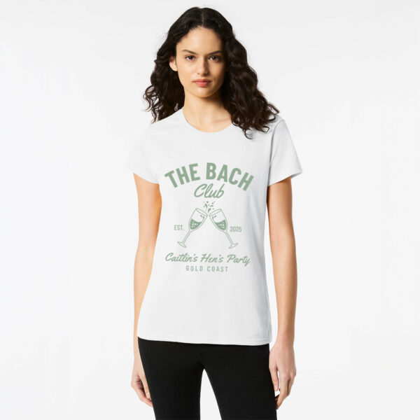 Personalised Hens Top Design 11 White Front Green