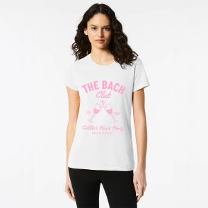 Personalised Hens Top Design 11 White Front Pink