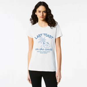 Personalised Hens Top Design 32 White Front Blue