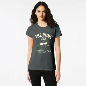 Personalised Hens Top Wicked Partystore Design 13 Black Front Cream