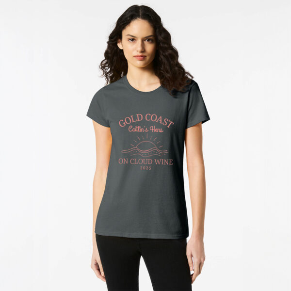 Personalised Hens Top Wicked Partystore Design 21 Black Front Orange